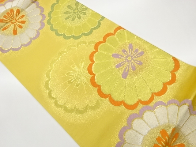 JAPANESE FUKURO OBI / WOVEN ABSTRACT FLOWER